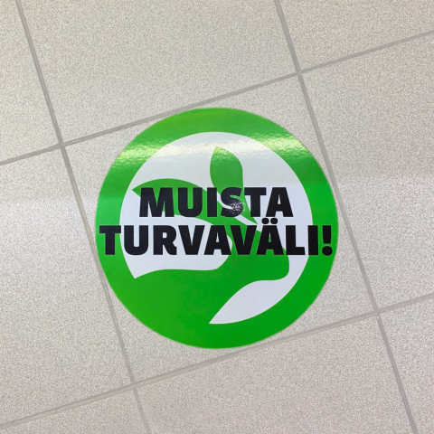 Muista turvaväli -lattiatarrat lattiatarrat